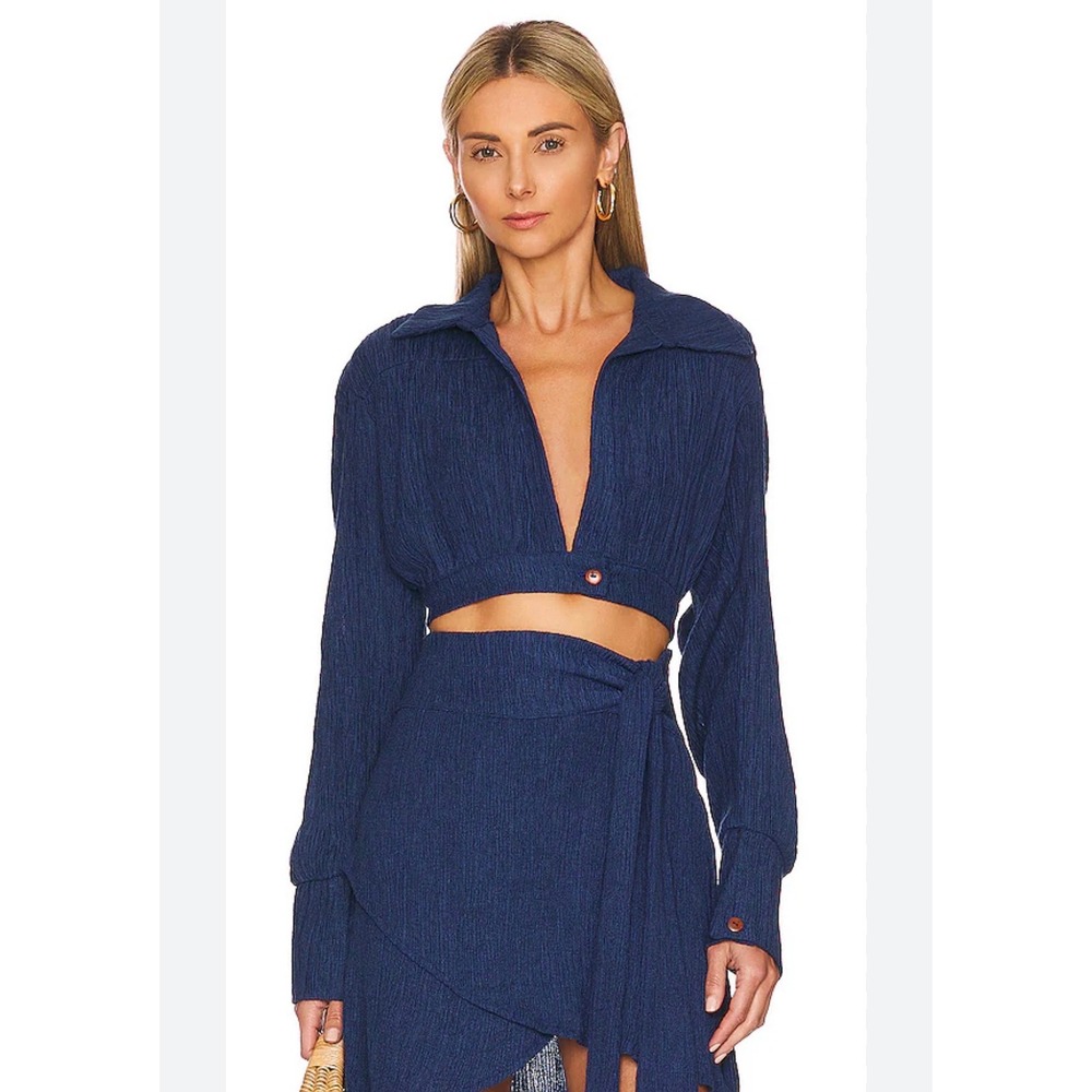 Savannah Morrow Claudia Blouse | Bamboo Blend | Midnight‎ Blue | NWT